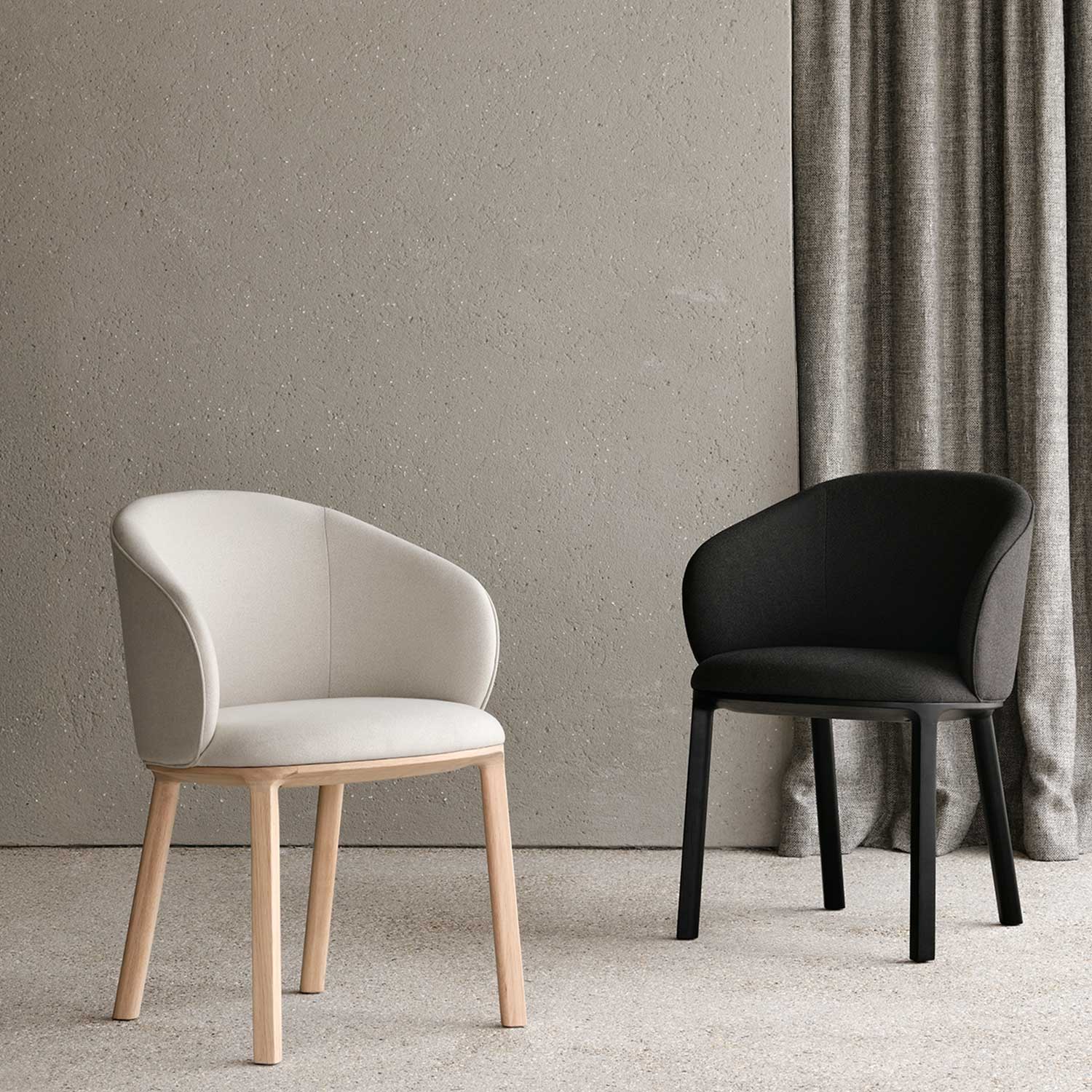 Ethnicraft - Unda Stuhl Eiche lackiert Stoff Salt