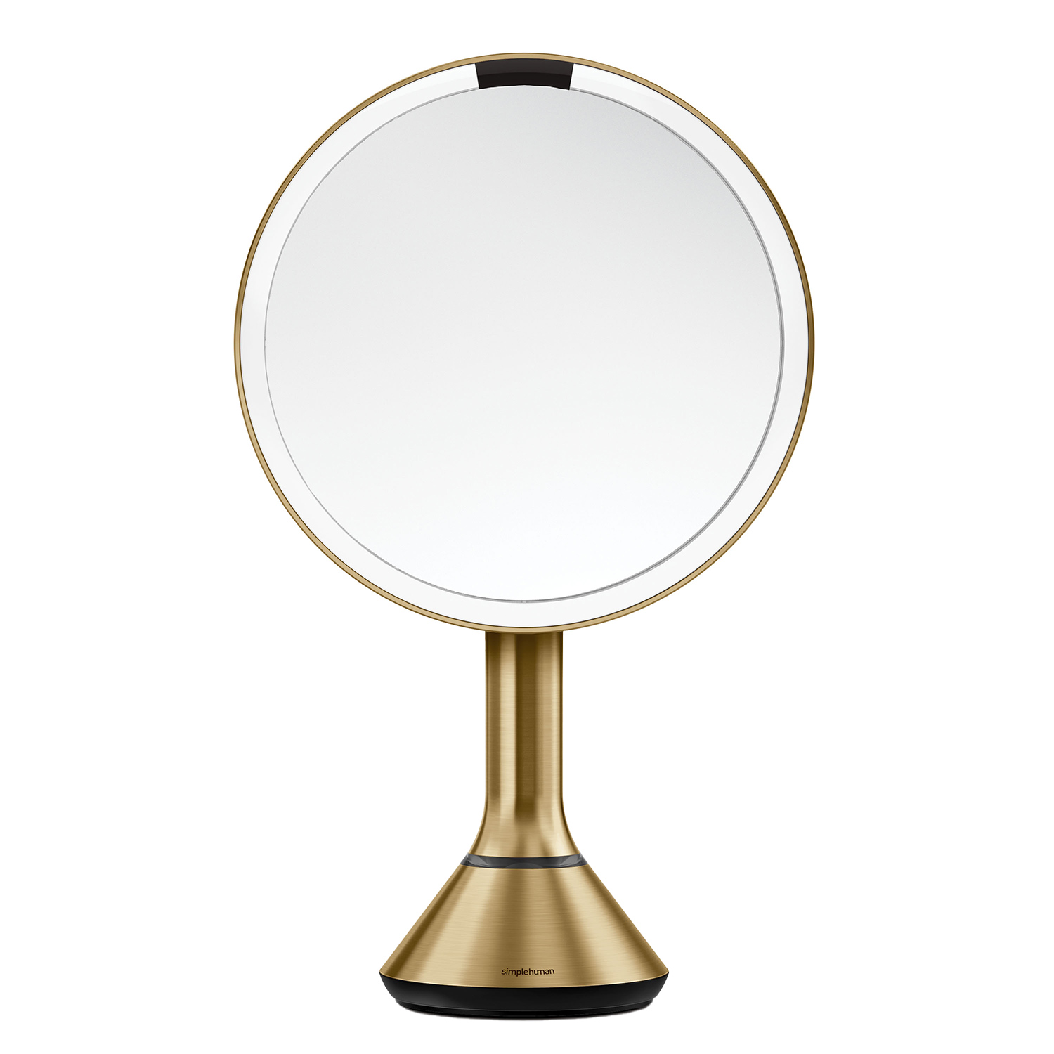 simplehuman sensorspiegel rund messing 98286