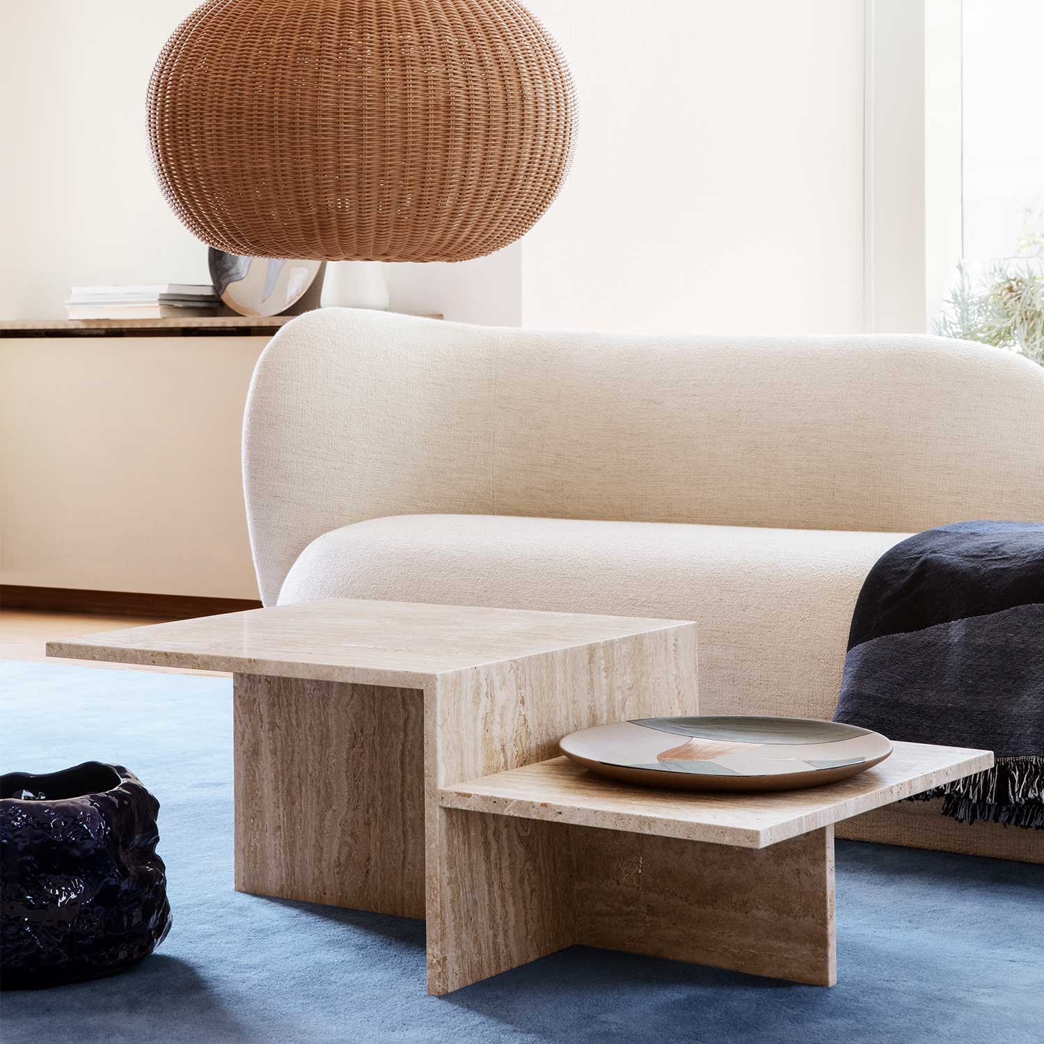 ferm living distinct beistelltisch rattan leuchte 90793