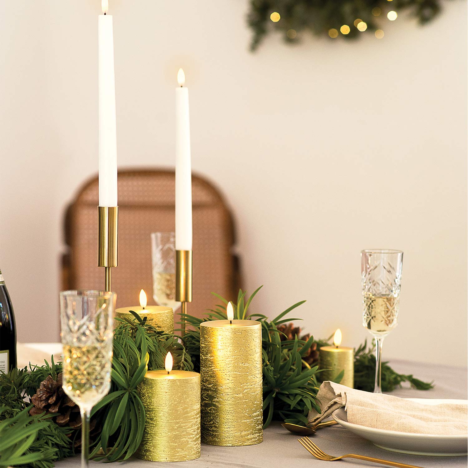 piffany taper led kerze tischdeko 82599