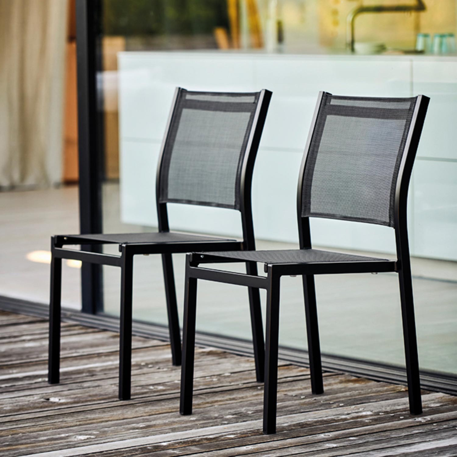 fiam aria stapelstuhl schwarz outdoor 79056