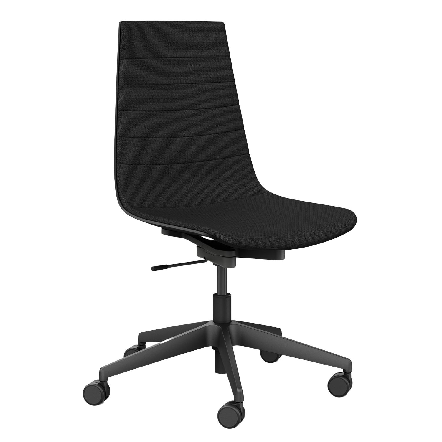 Aeris - Linu Task Stuhl Säule, Fußkreuz, Rollen Cura schwarz