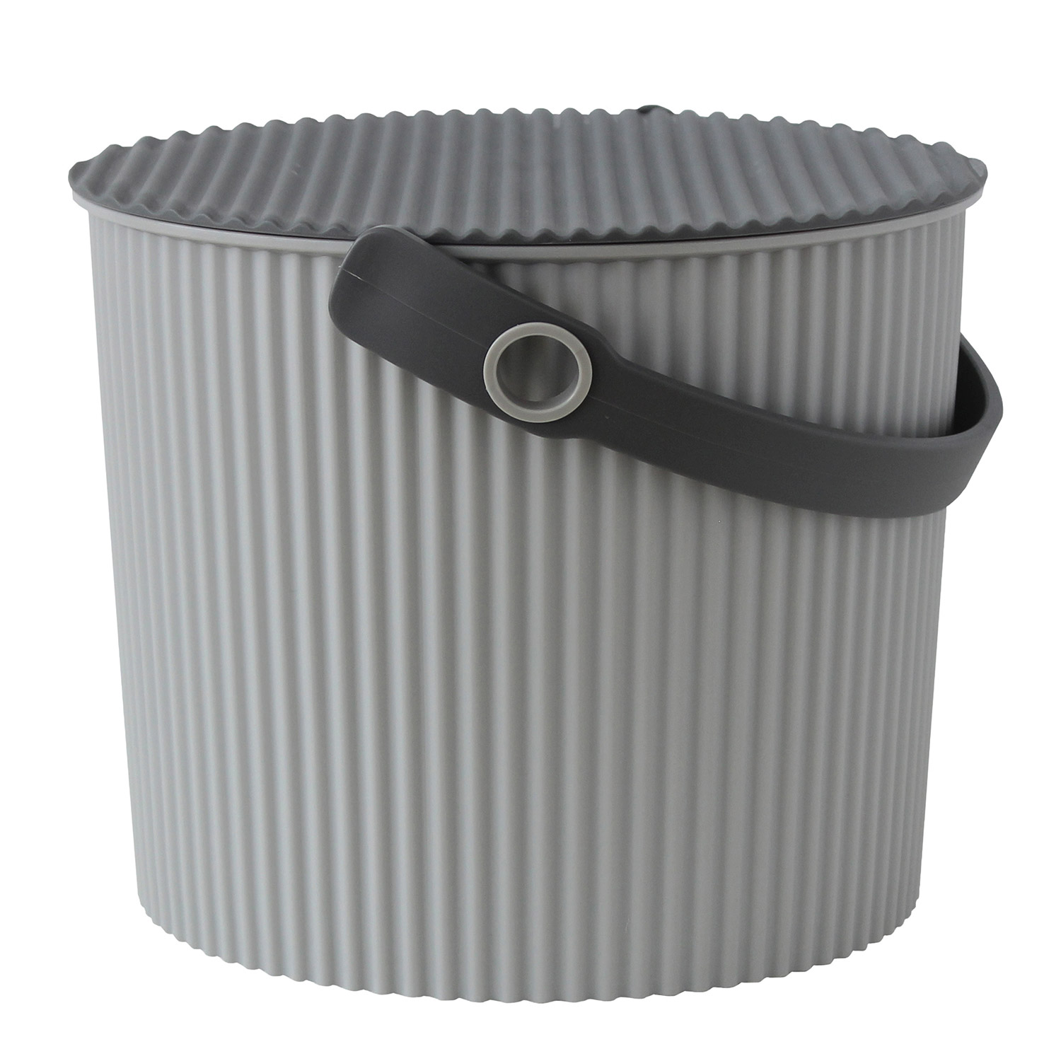 Hachiman - Omnioutil Eimer mit Deckel 8 l hellgrau/ grau