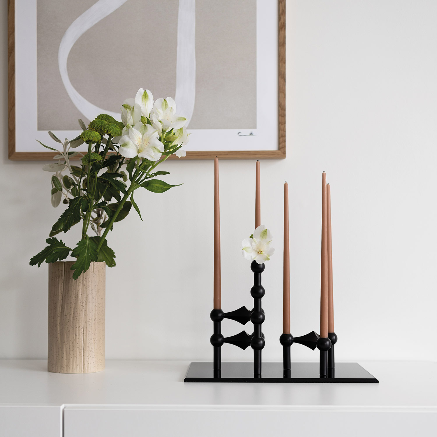 stoff nagel vase schwarz kerze 78150