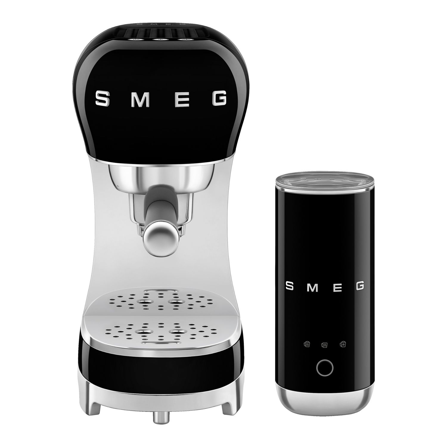 SMEG - Siebträgermaschine und Milchaufschäumer Set ECF12