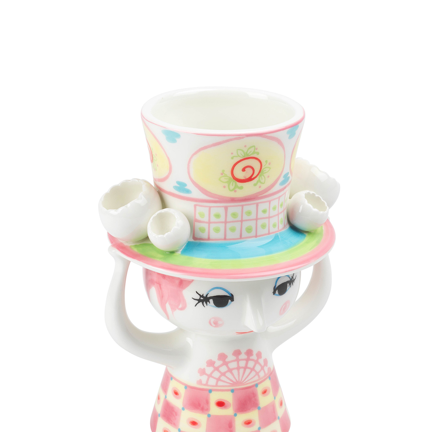 Björn Wiinblad - Lady mit Hut Kerzenständer pink 16 cm