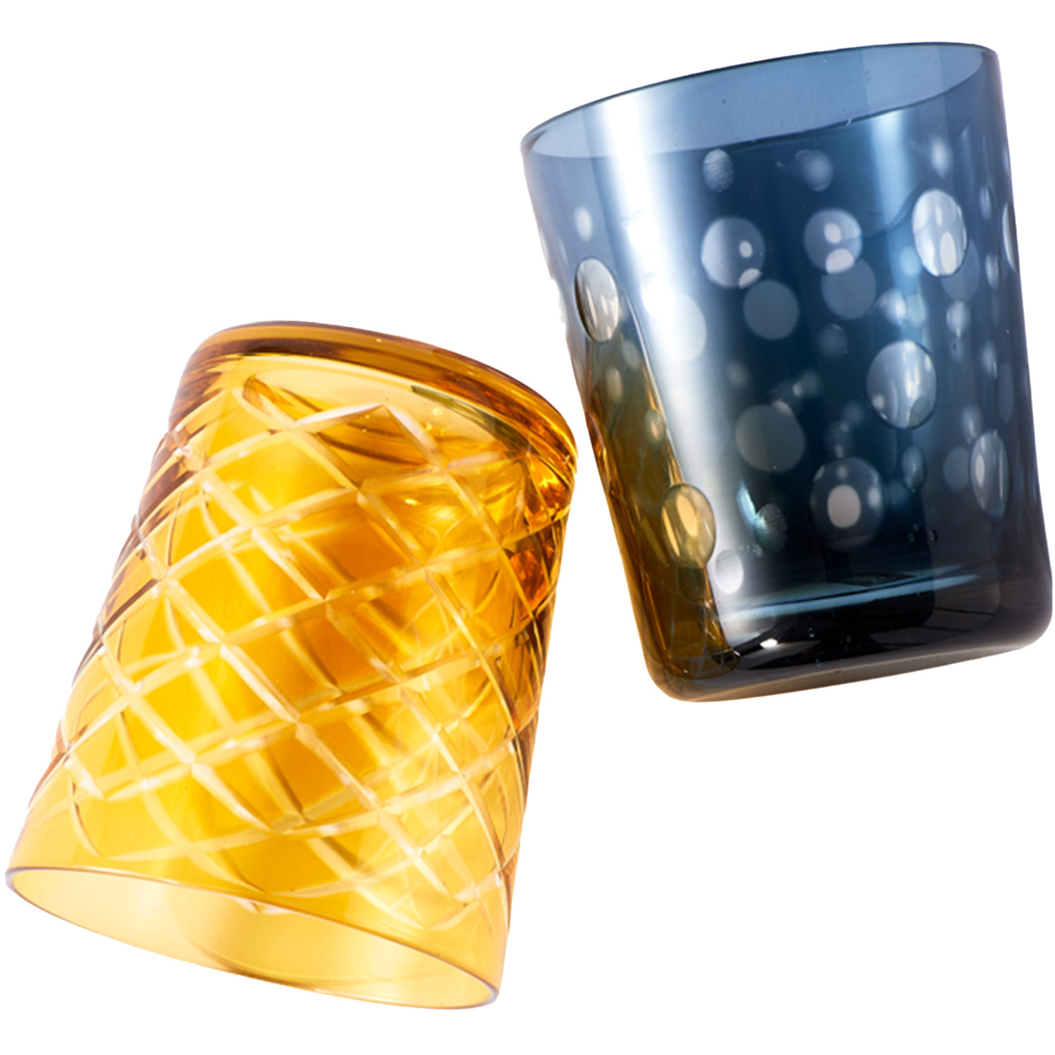 pols potten cuttings wasserglaeser gelb blau 95819