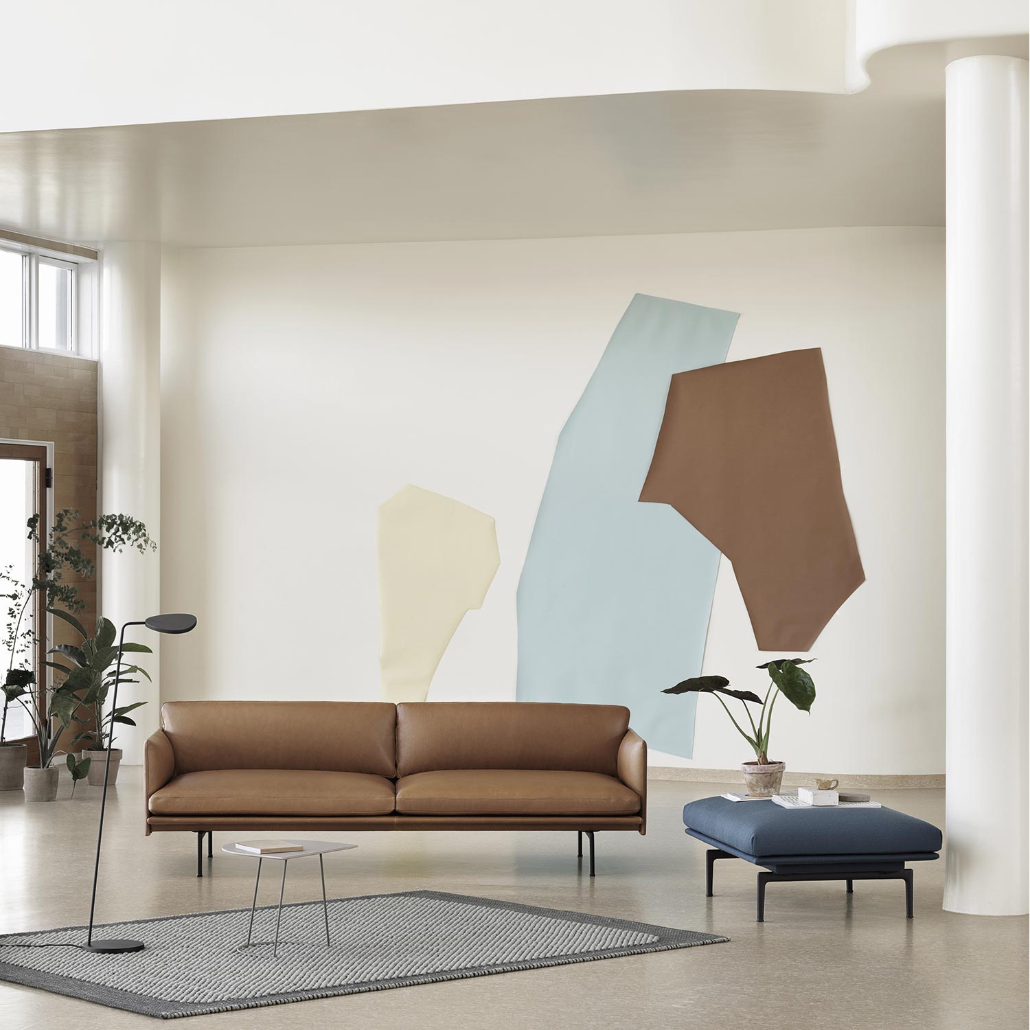 muuto outline sofa 3 sitzer cognac refine leather ambiente 83447