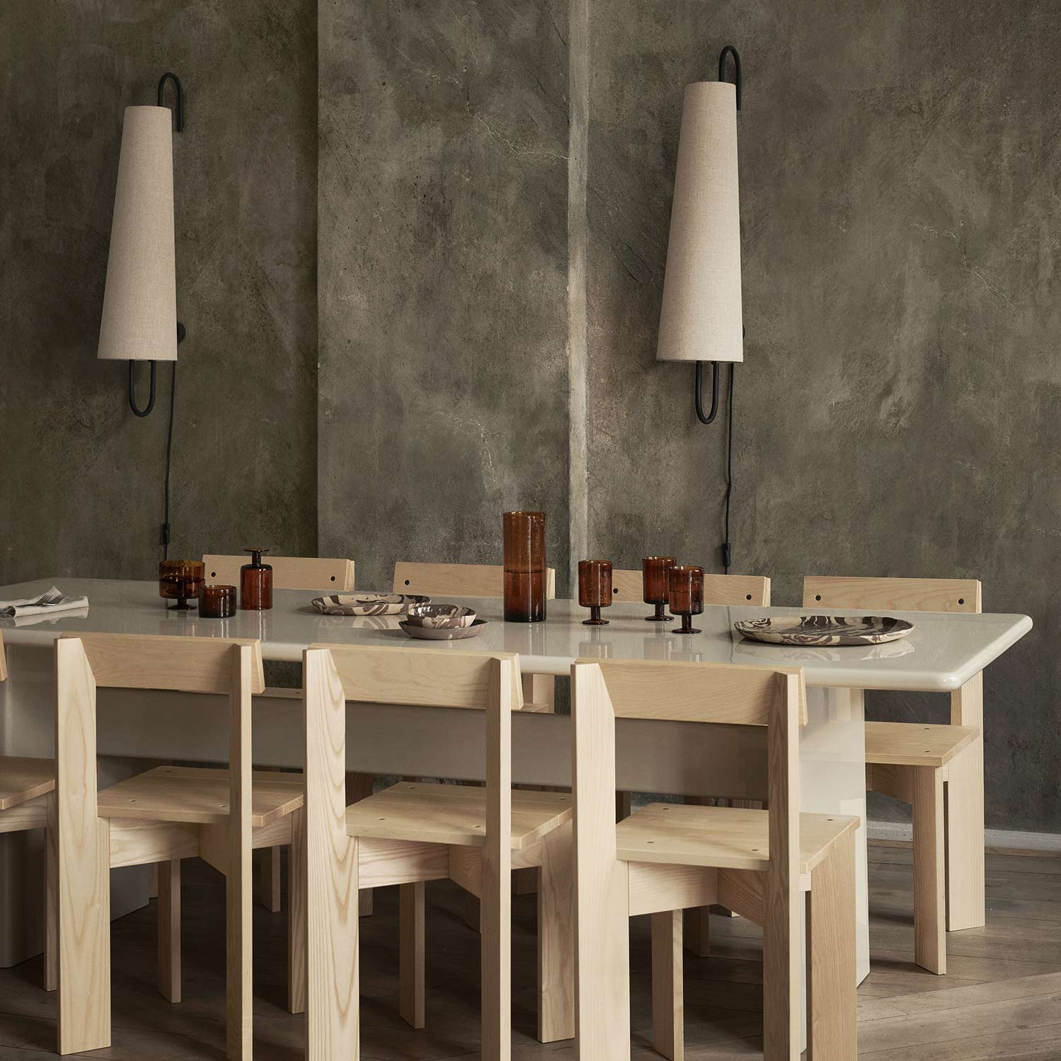 ferm living ancora wandleuchte esszimmer stuehle 96157