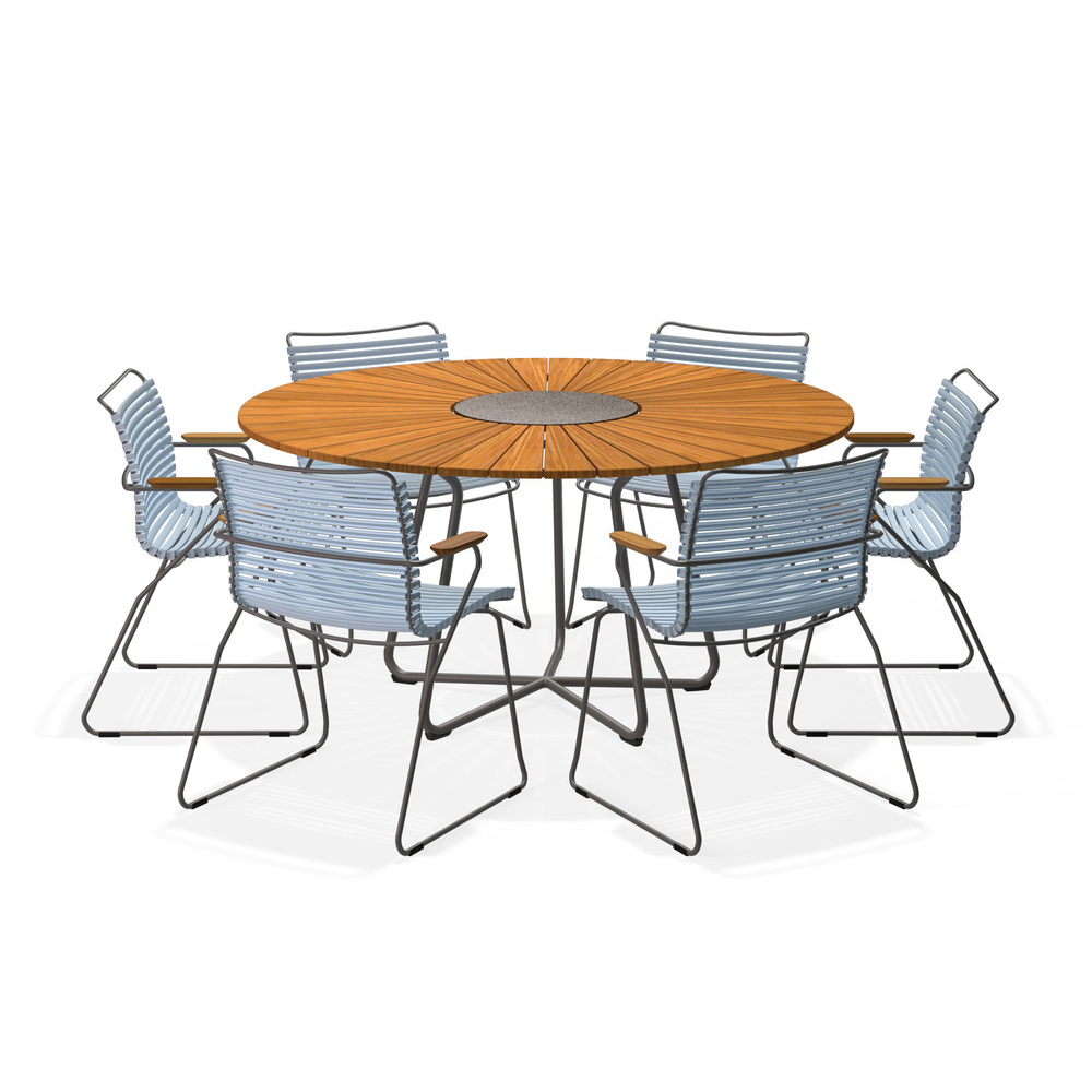 HOUE – Set Circle Ø150 cm + 6x Click Sessel hellblau