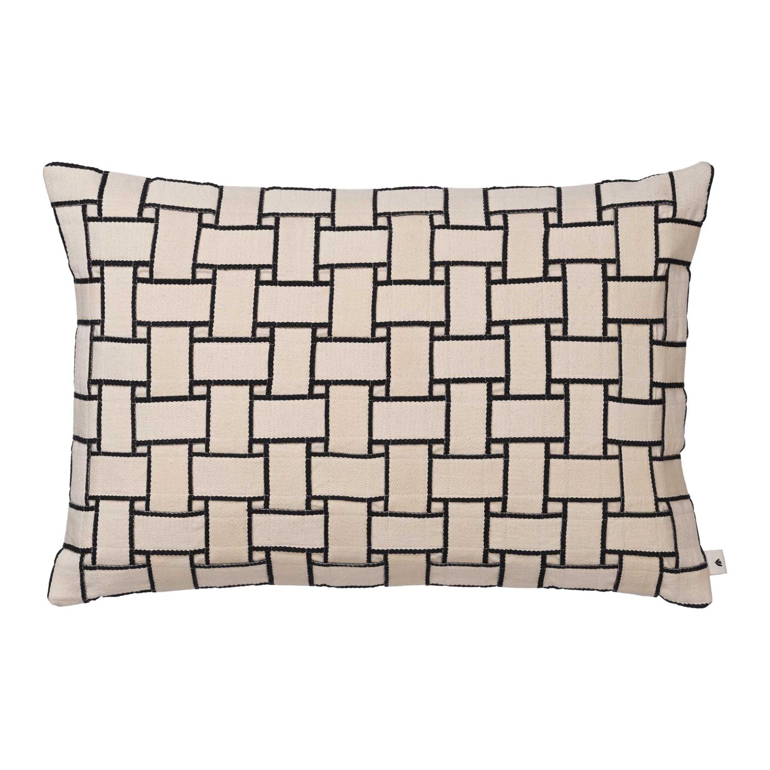 Ferm Living - Lattice Kissen rechteckig off-white/schwarz