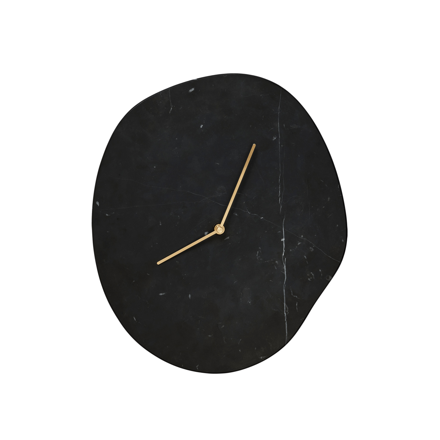 Ferm Living - Melt Wanduhr Marmor schwarz