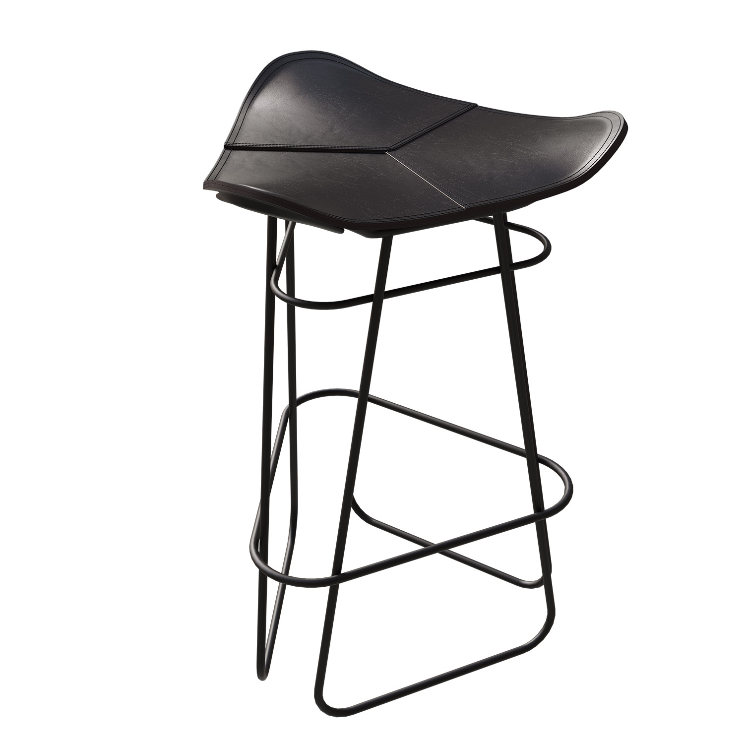 Cuero - Pampa Barhocker H65 cm schwarz/schwarz