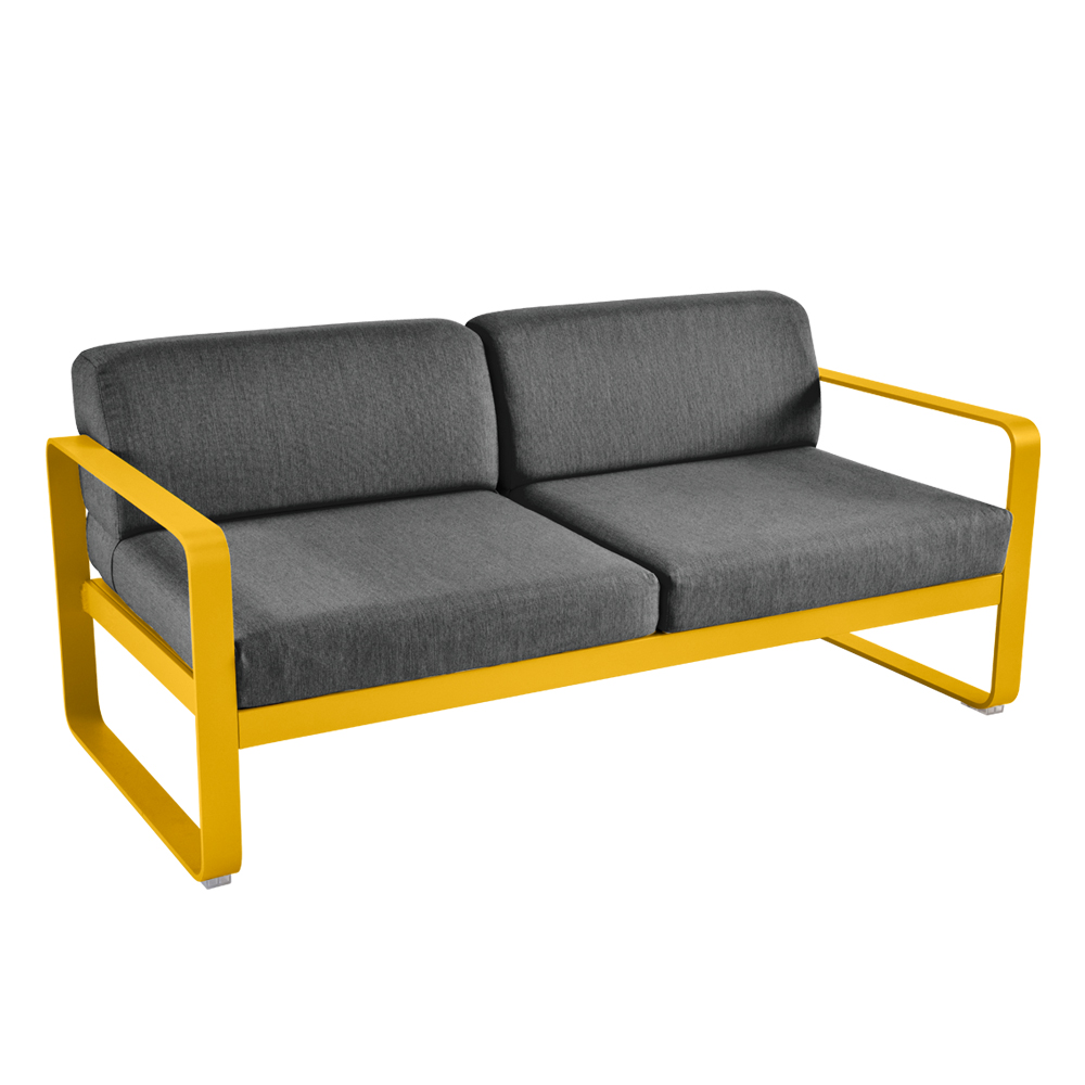 fermob bellevie sofa 2 honig graphitgrau 65916