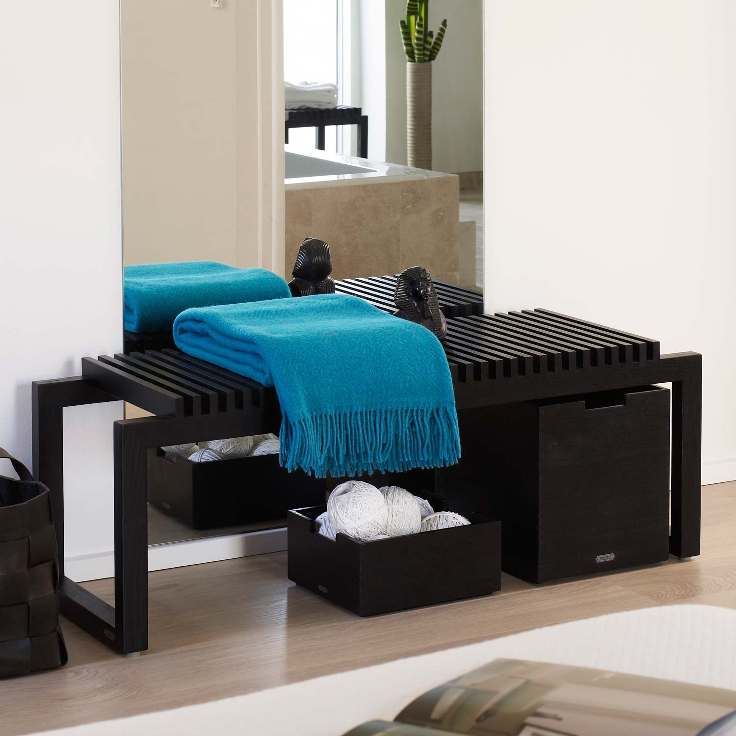 skagerak cutter bank mit boxen schwarz 24833