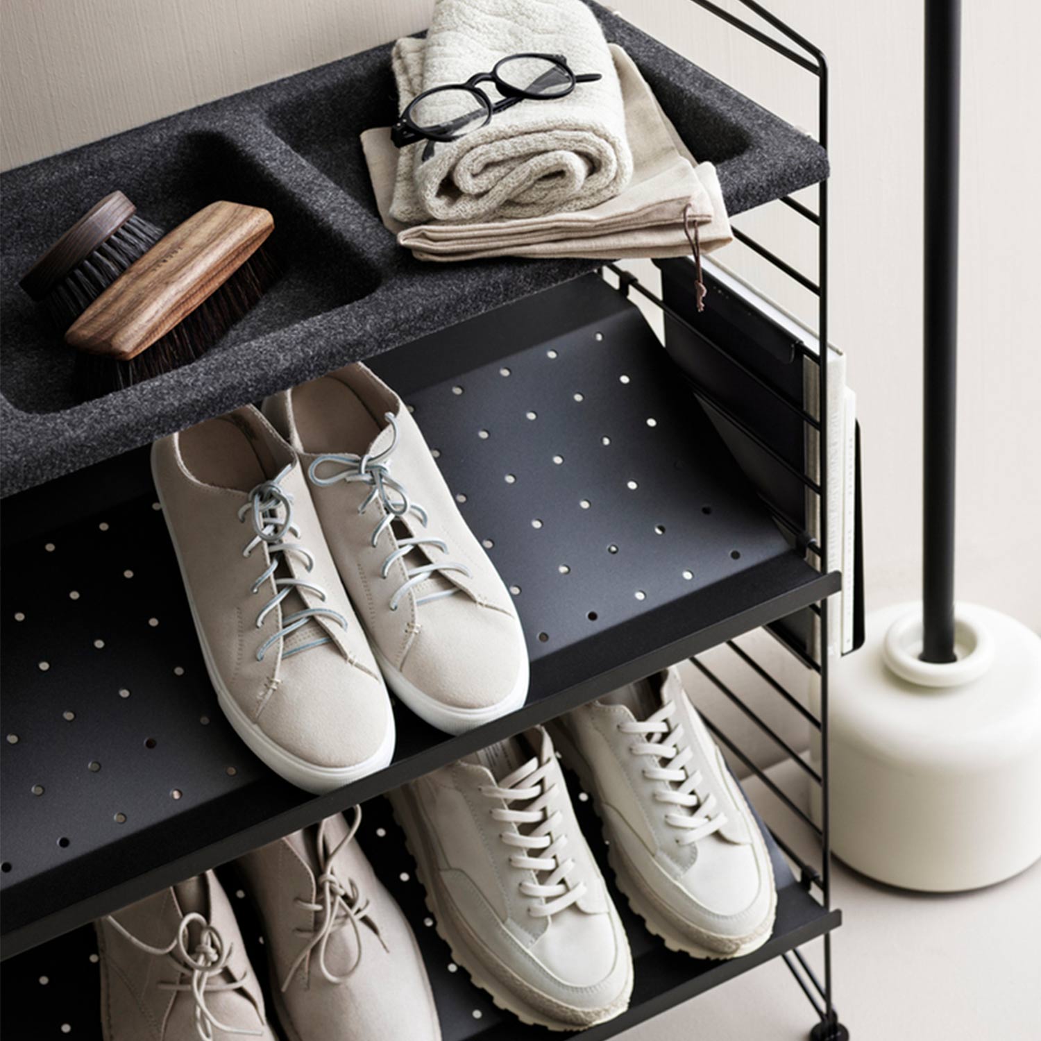 string regalsystem schuhablage schwarz 63061