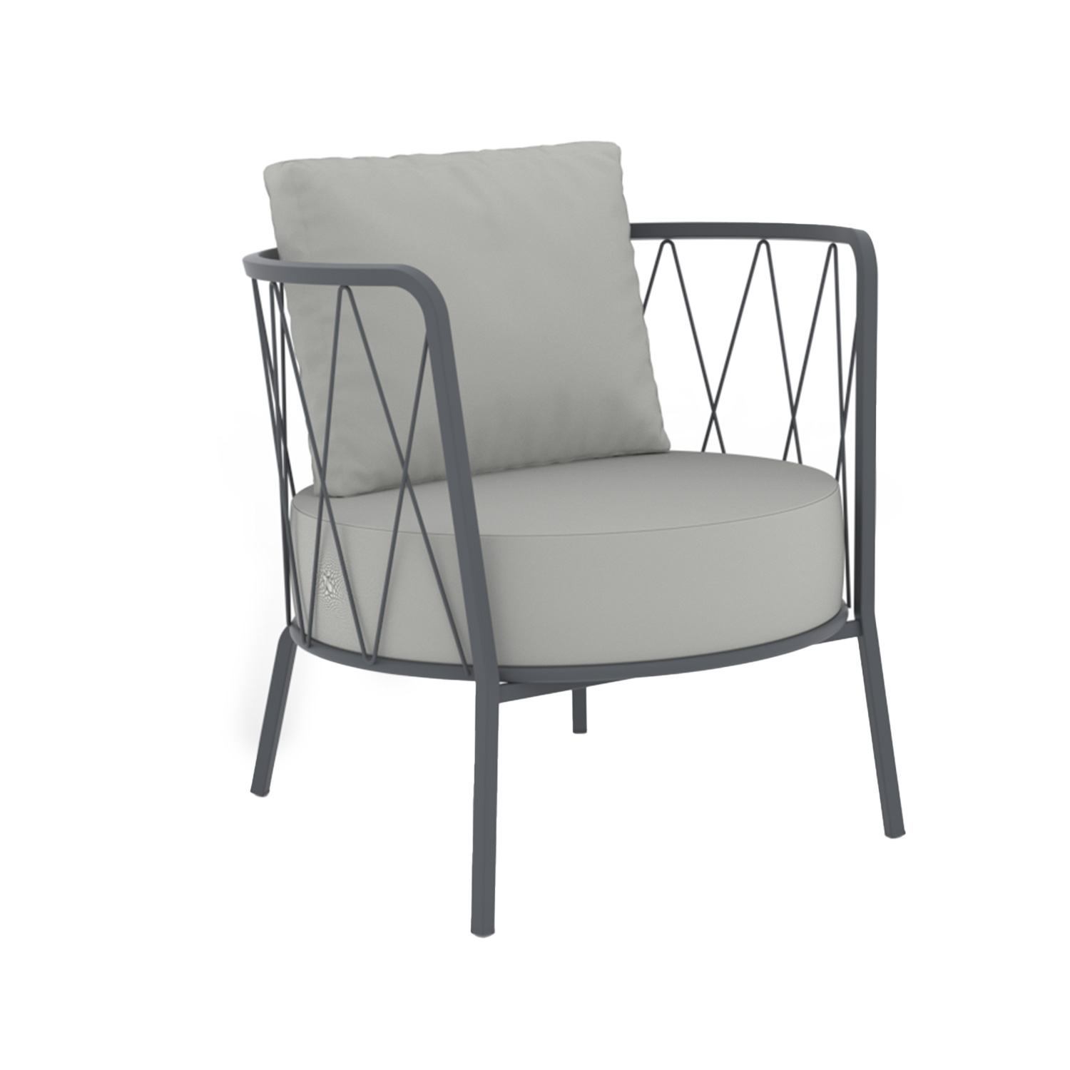 Vermobil - Daisy Loungesessel niedrig antikgrau/anthrazit