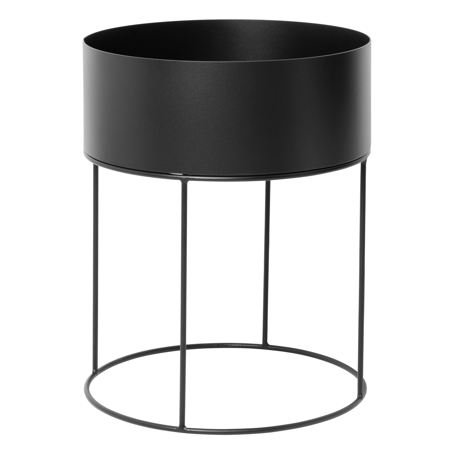 ferm living plant box rund schwarz 3356