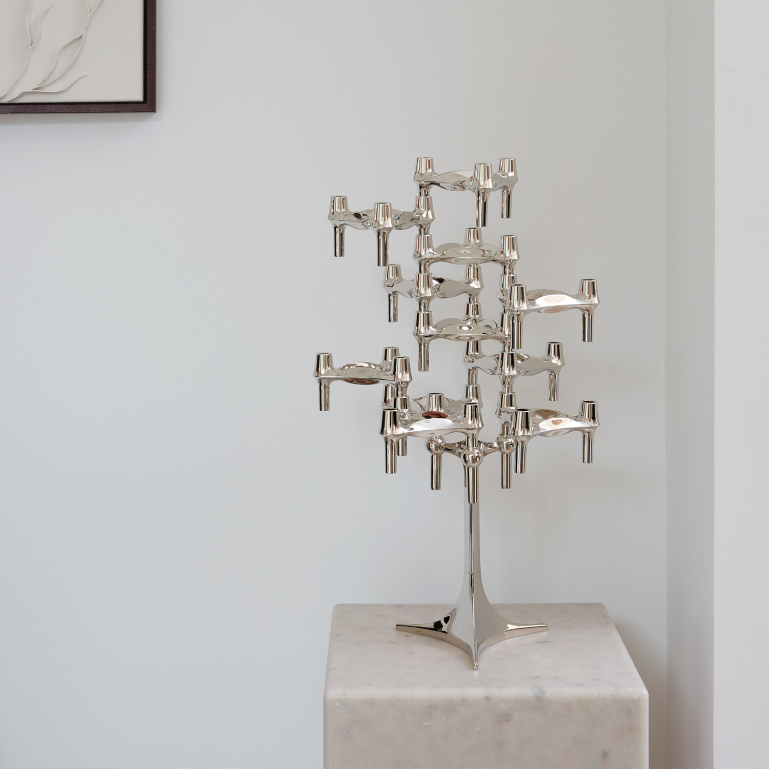 stoff nagel bmf kerzenhalter ambiente staender chrom kerzen 97088