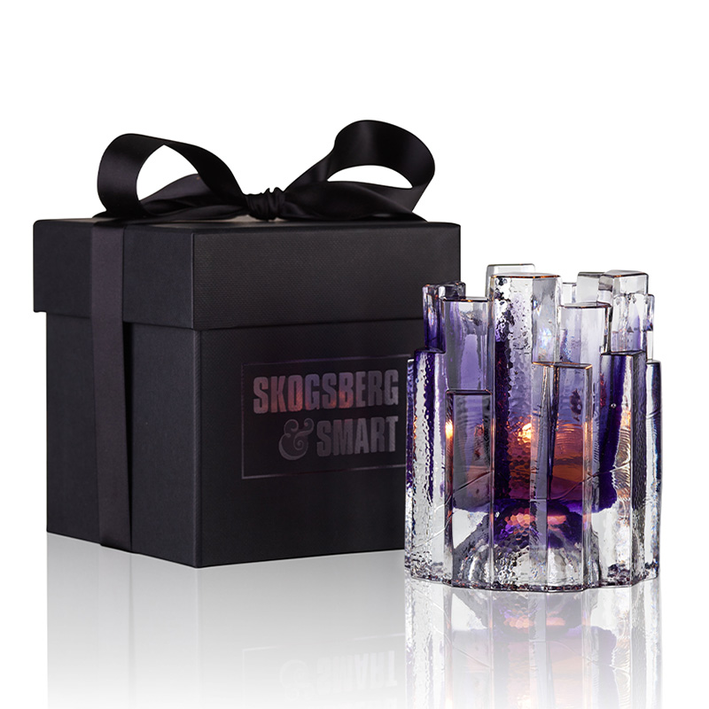 Skogsberg & Smart - Hurricane Rock Windlicht / Vase plum