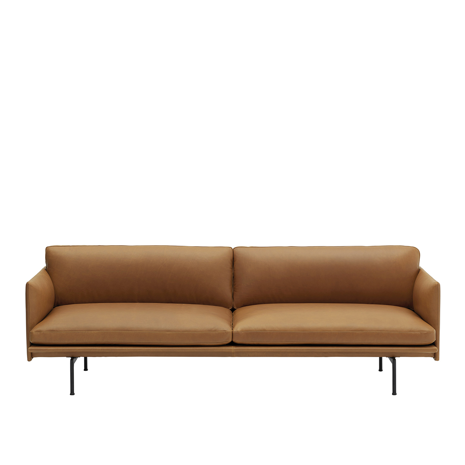muuto outline sofa 3 sitzer  cognac refine leather 83446