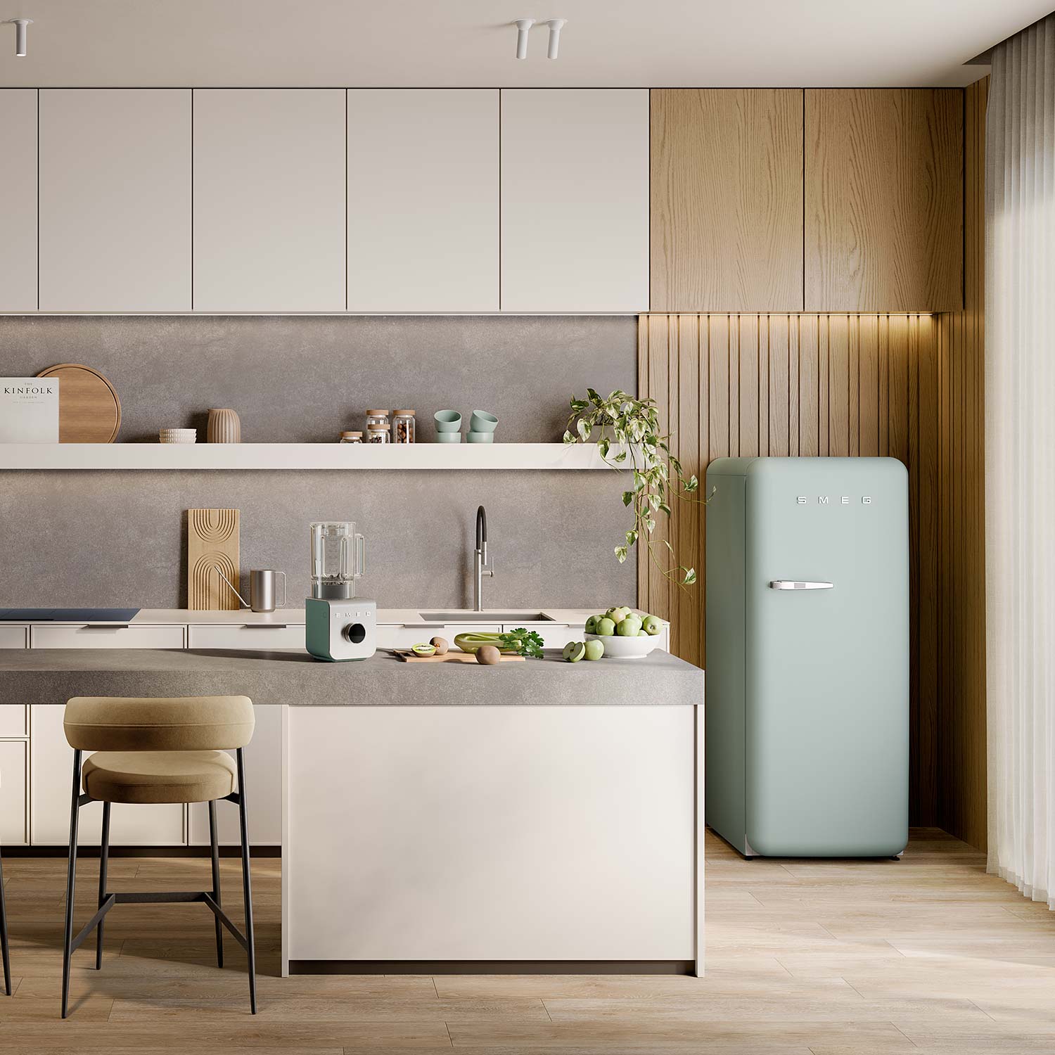 SMEG Retro Kuehlschrank Gefrierfach FAB28 matt FAB28RDSA5 emotionimage 102216