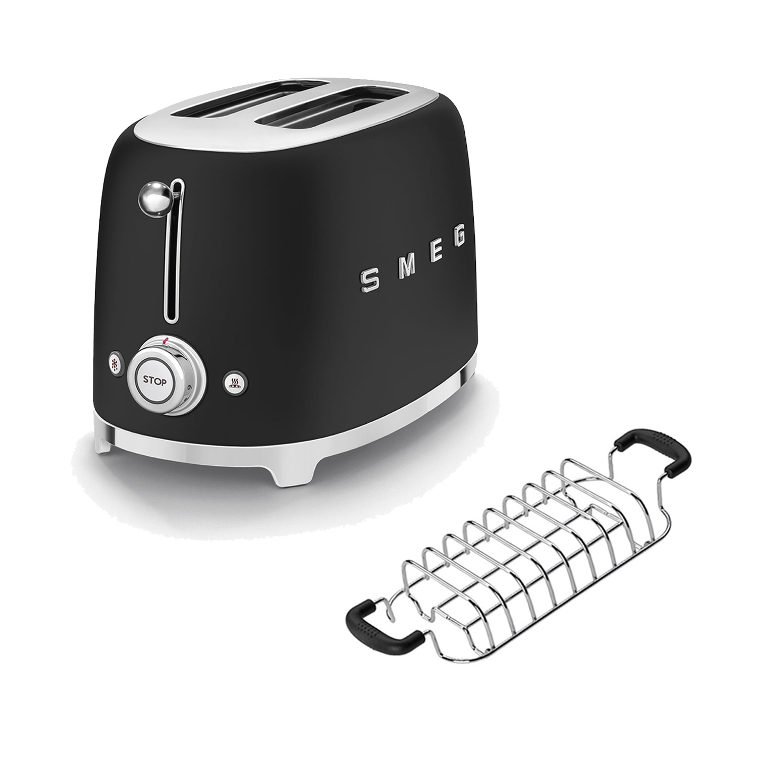 smeg toaster roestaufsatz matt schwarz 65841