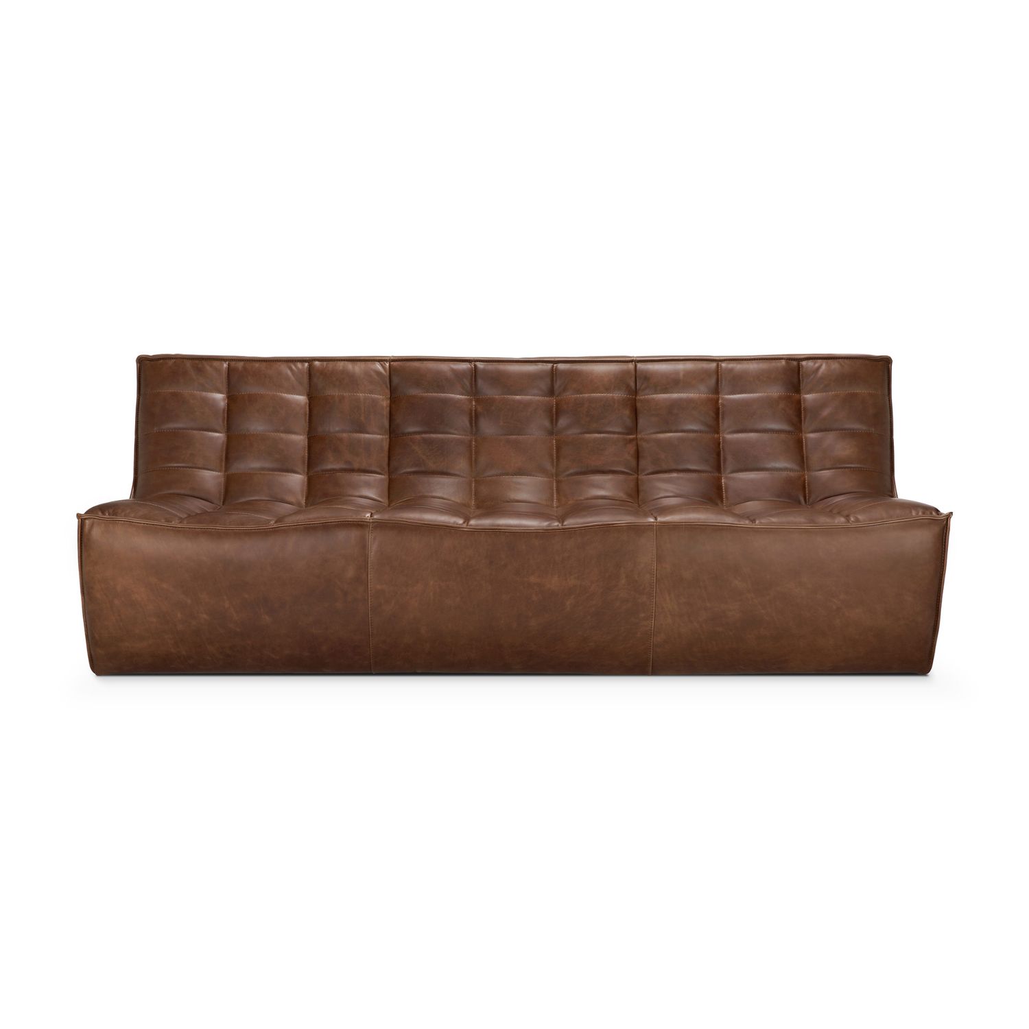 Ethnicraft - N701 Sofa modular leder chestnut Dreisitzer
