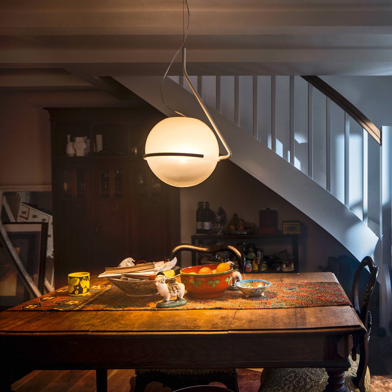 foscarini tonda leuchte titan weiss wohnzimmer 93861