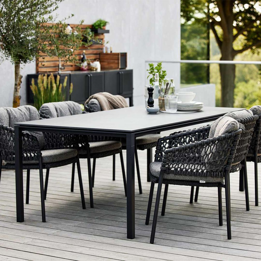 cane line pure esstisch lavagrau 79386