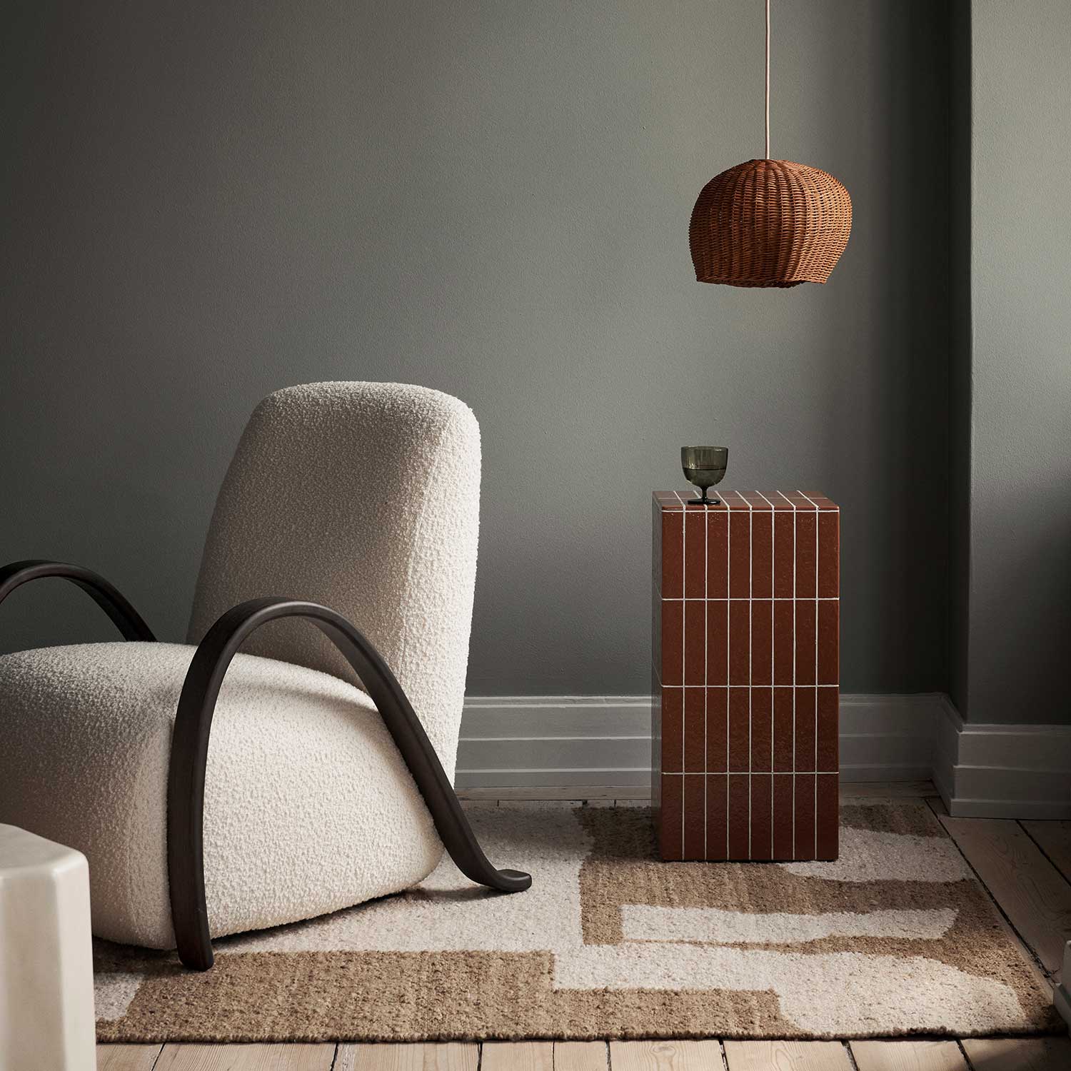 ferm living buur lounge chair boucle wohnzimmer leuchte 96165