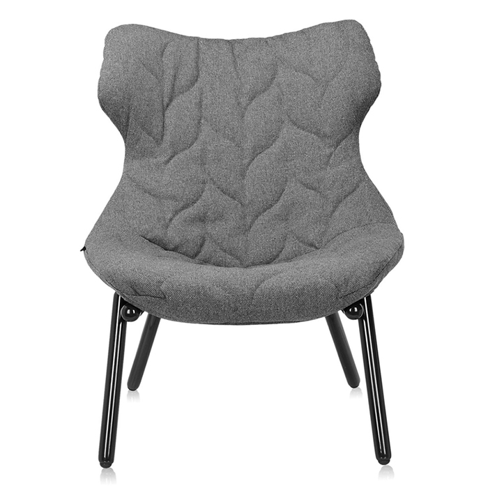 kartell foliage schwarz trevira grau frontal 102474