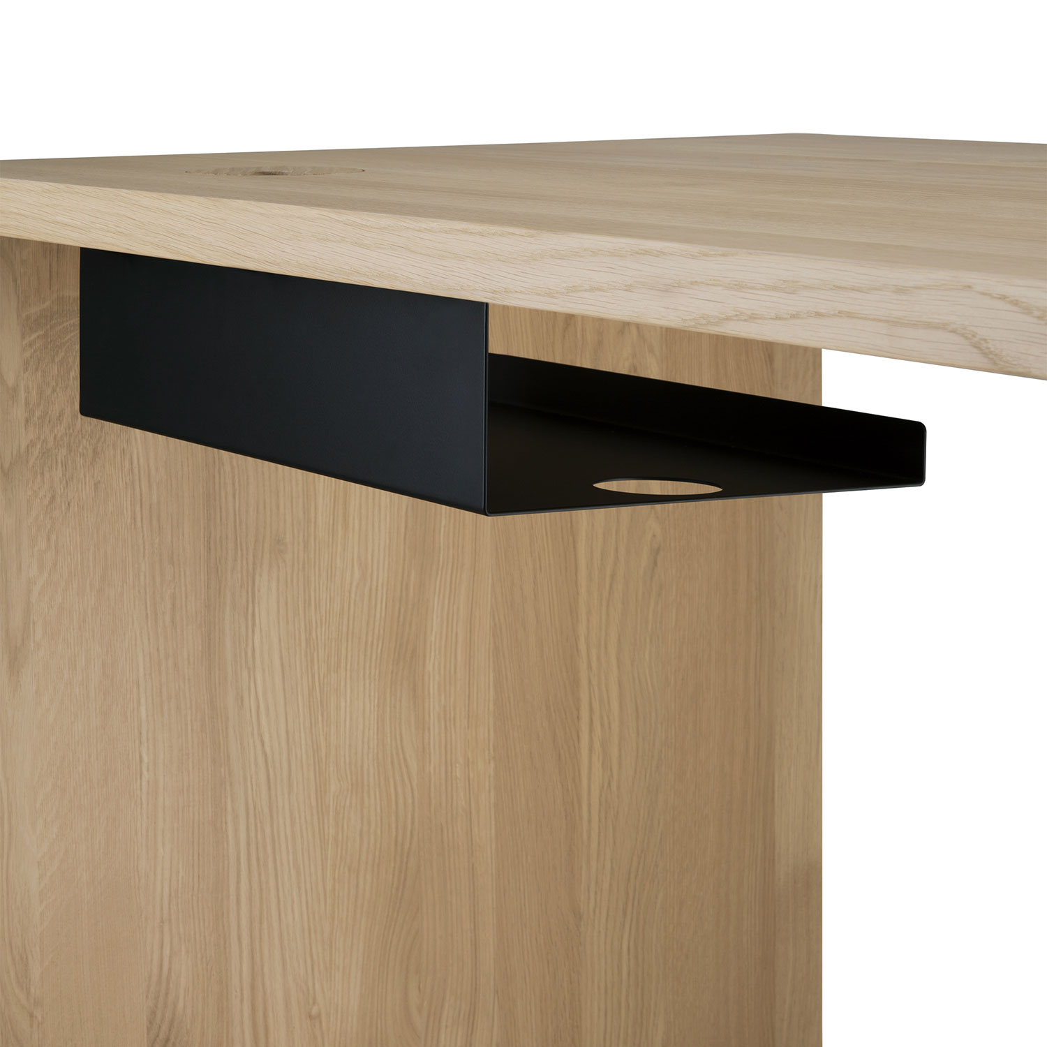 ethnicraft kabelwanne weiss am Tisch schwarz 1 98816