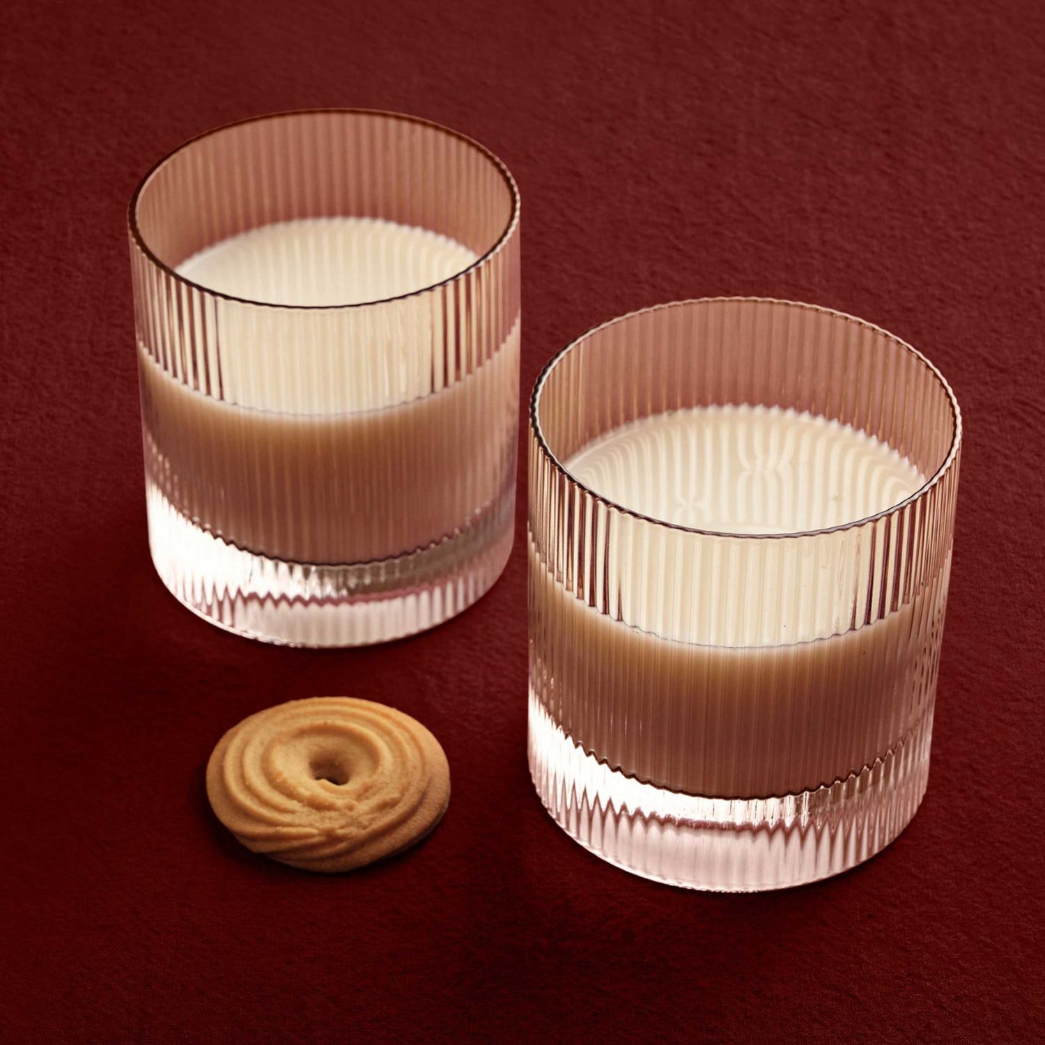 Ferm Living - Ripple Becherglas 2er-Set blush