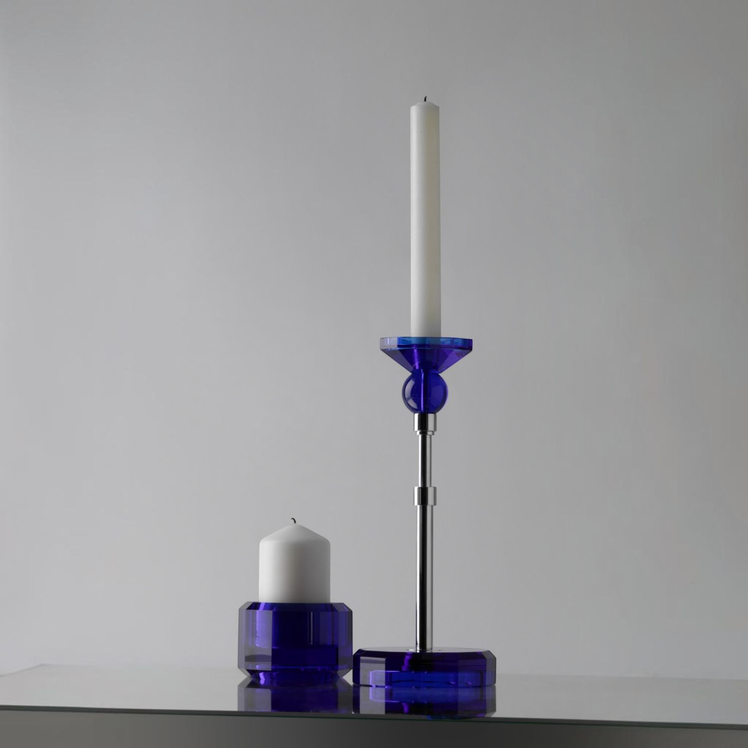 Decor Walther - KRISTALL Kerzenhalter anthrazit