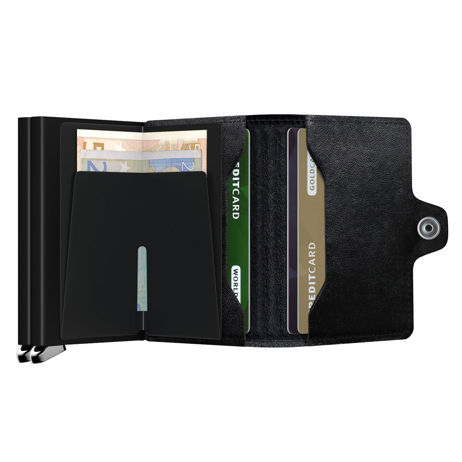 secrid twinwallet emboss Lines schwarz offen 105132