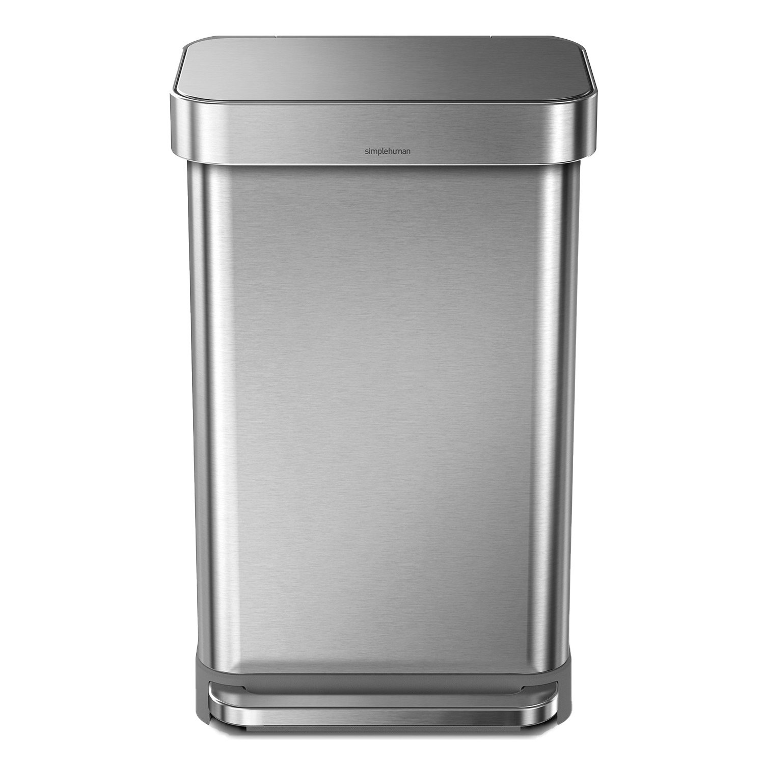 simplehuman treteimer 45 l gebuerstet frontal 98307