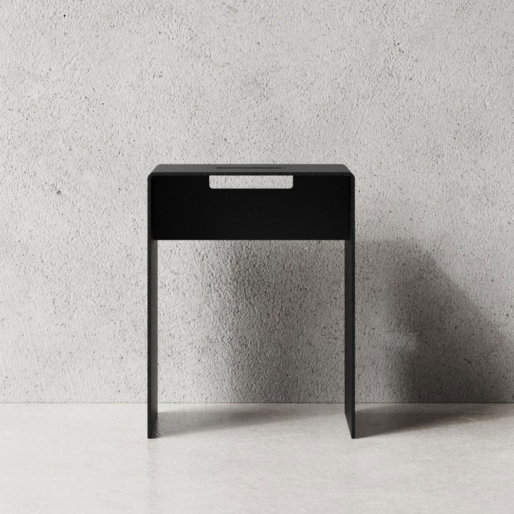 nichba design hocker schwarz 72057