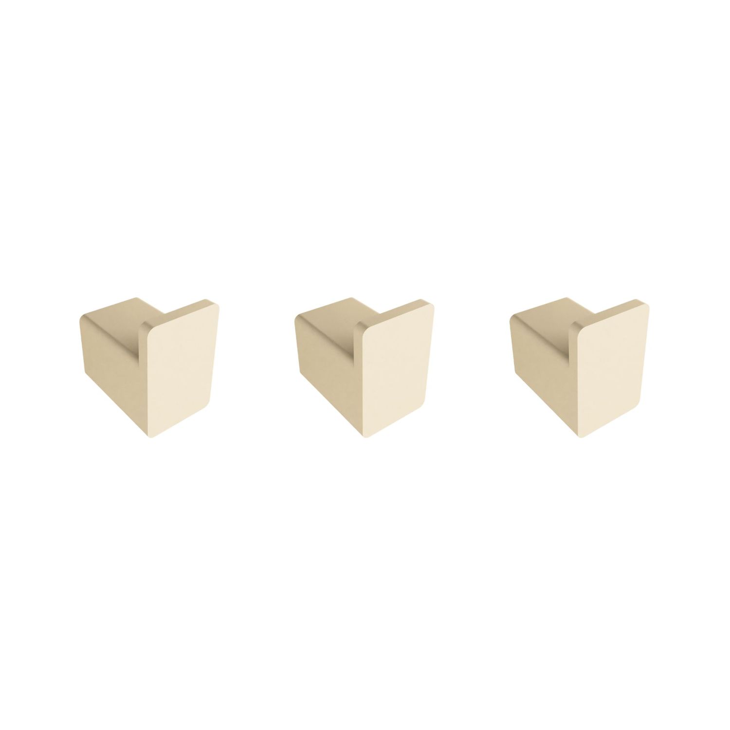 Metallbude - Palo Kleiderhaken 3er-Set eckig cashew