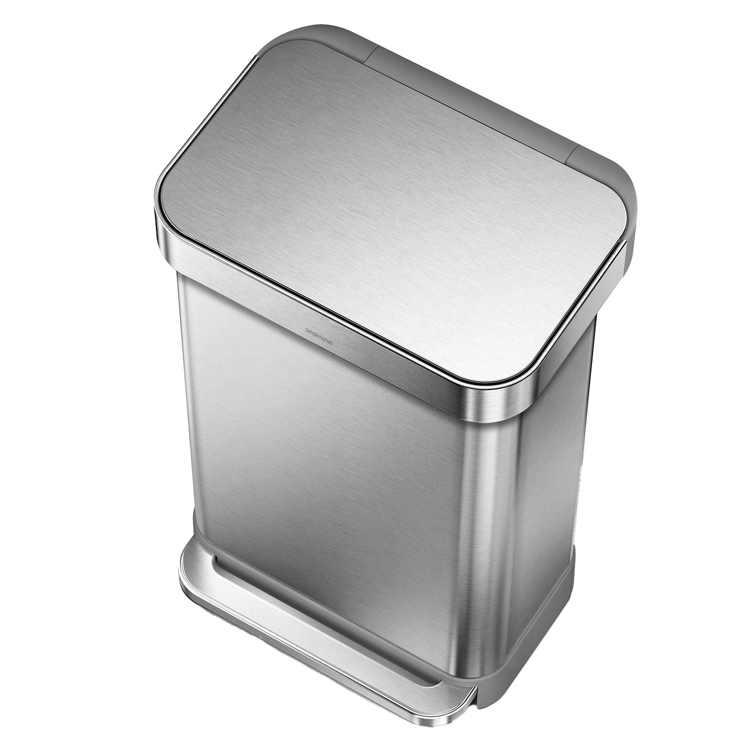 simplehuman treteimer 45 l gebuerstet oben 98308