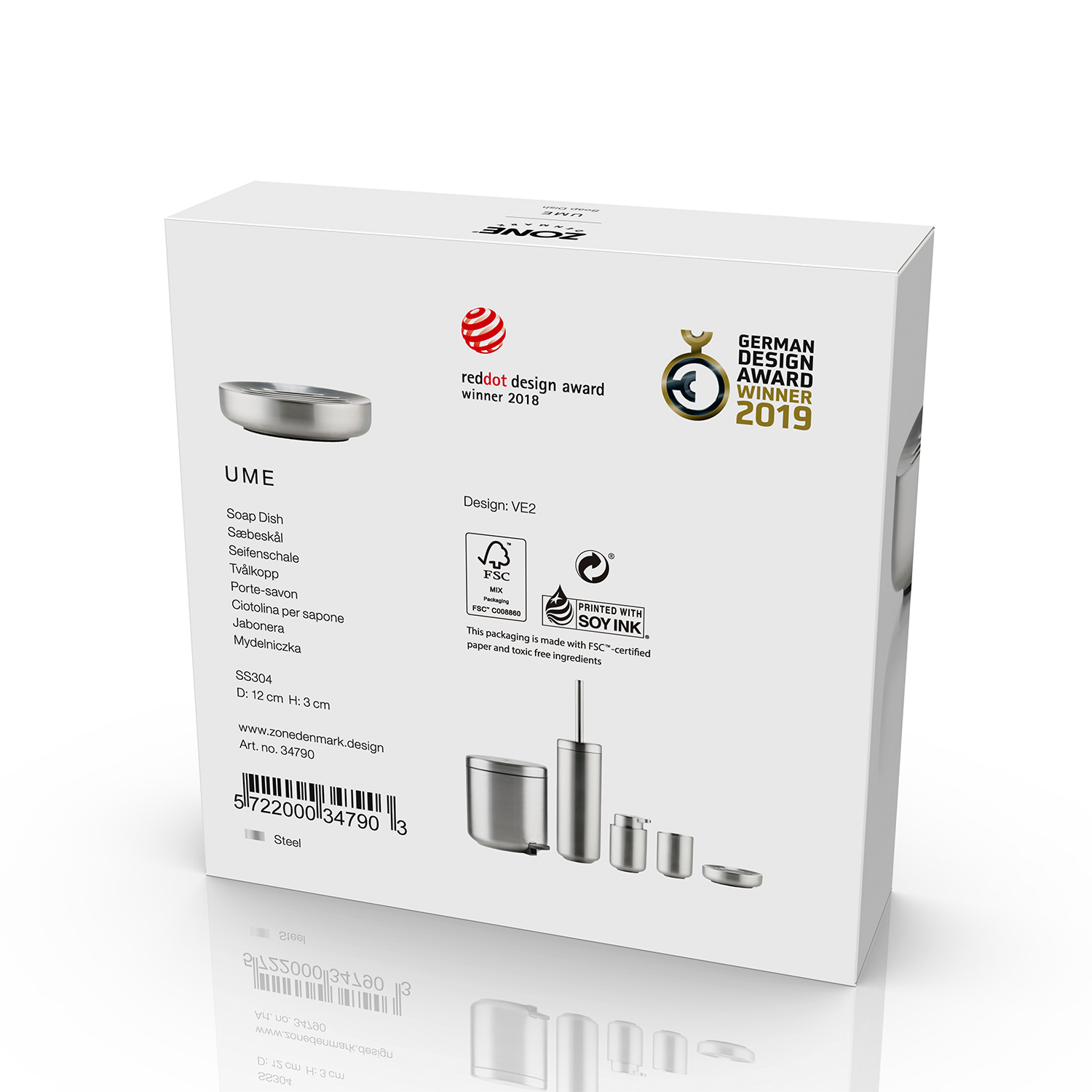 Zone Denmark - Ume Seifenschale Stahl