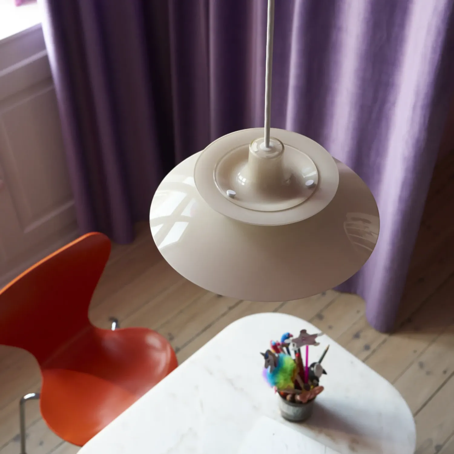 Louis Poulsen - PH 5 Ø 320 Opal Pendelleuchte beige