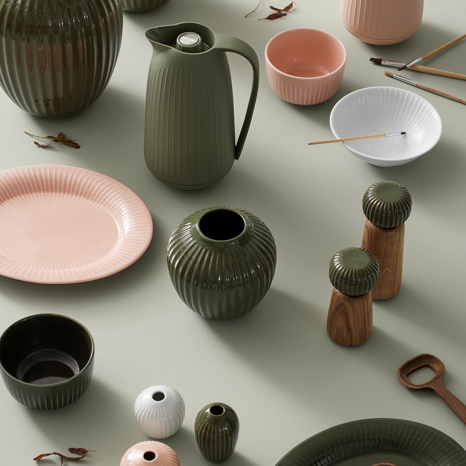 kaehler design hammershoi vase gruen rosa 74057