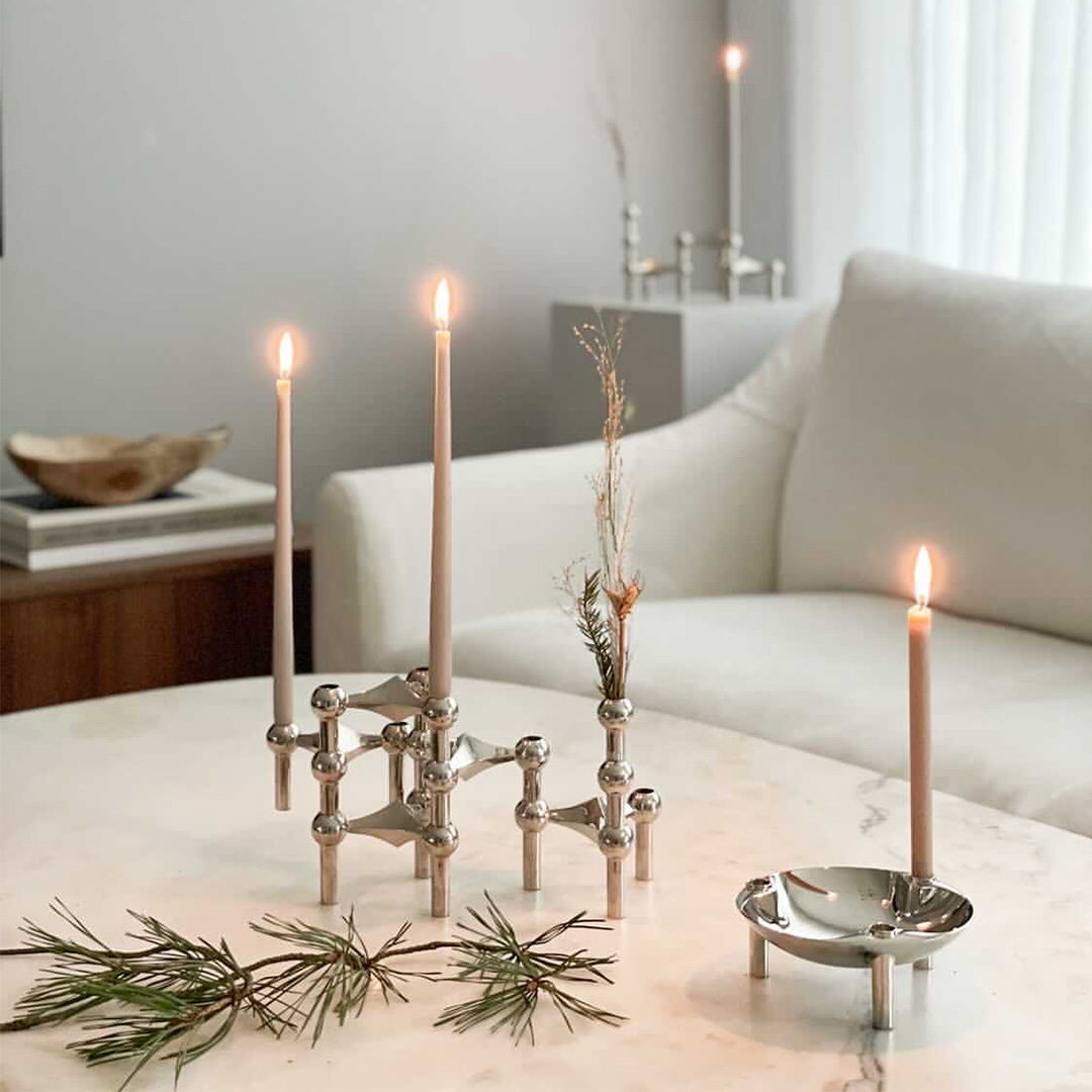 stoff nagel schale kerzenhalter chrom 71925