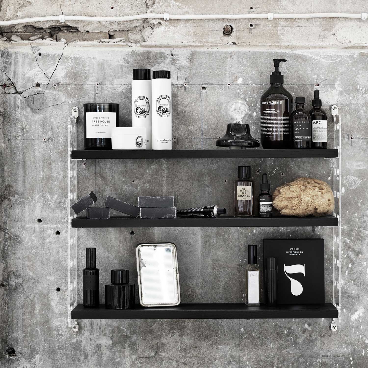 string regal bad schwarz 95055