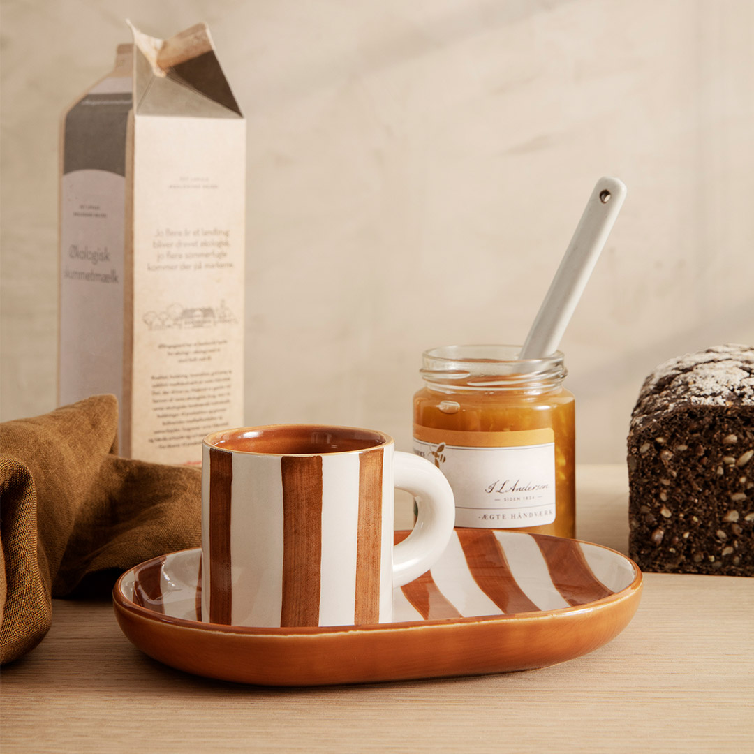 ferm living milu snack set terracotta tasse teller 75024