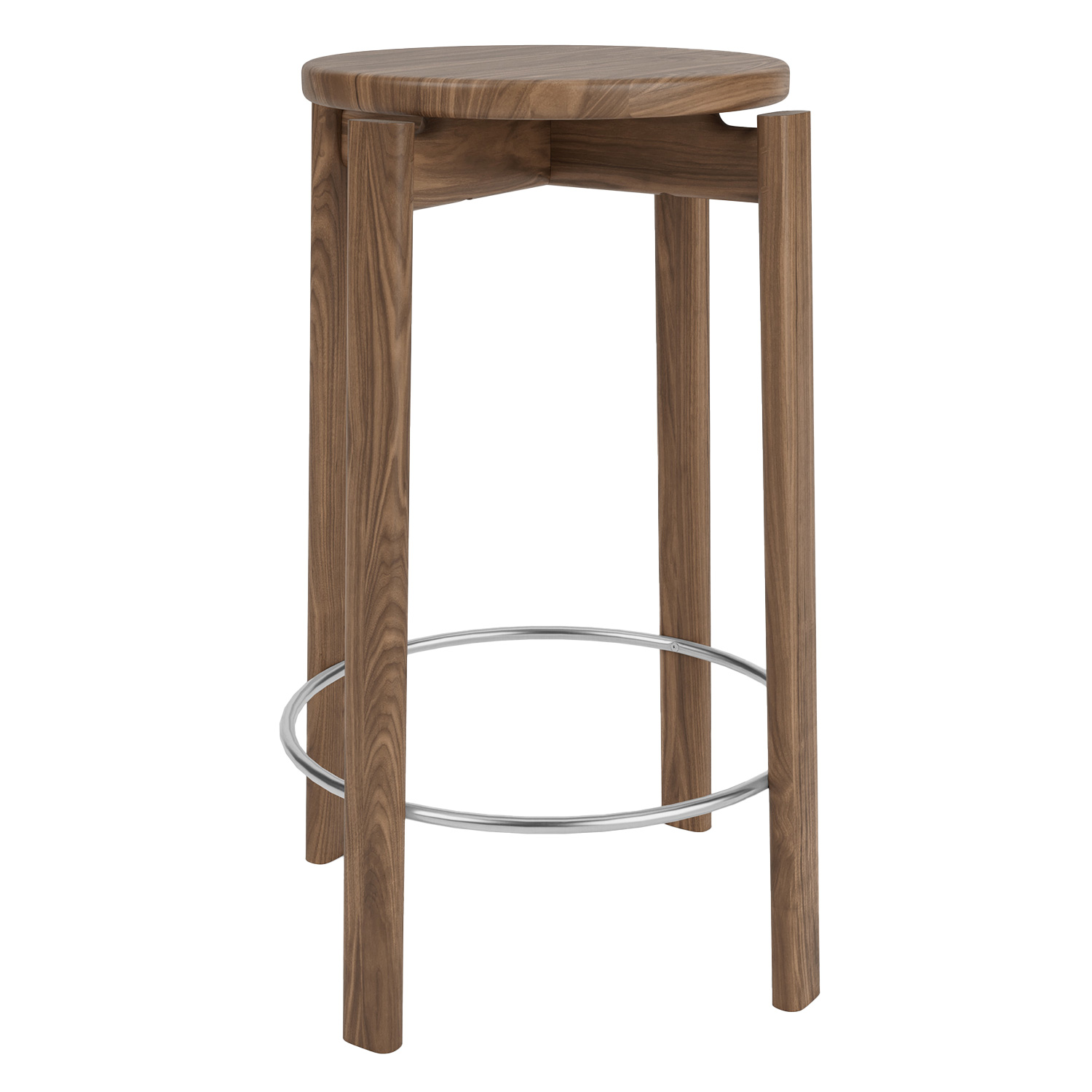 audo passage barhocker nieder walnuss stainless steel 9121879 101286