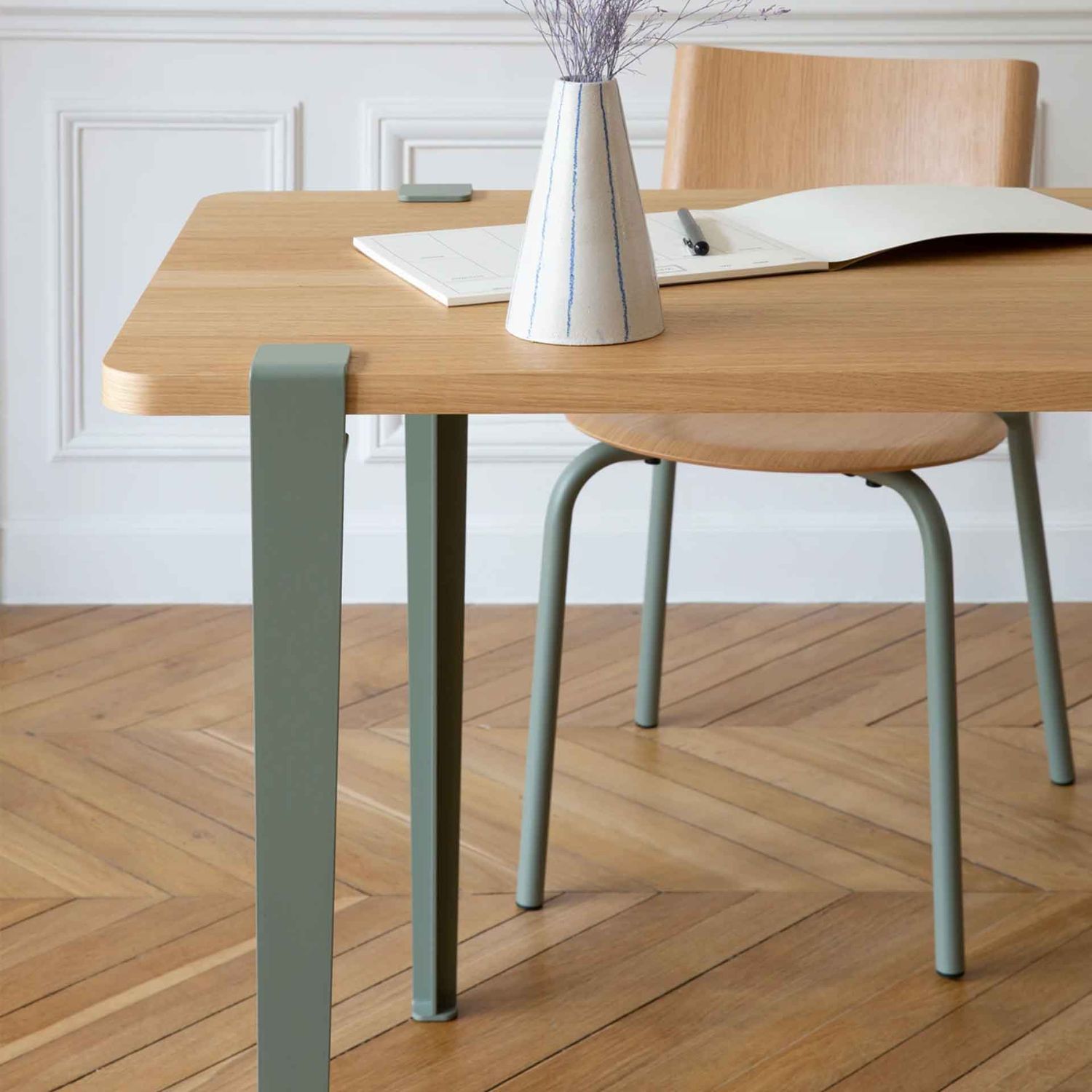 Tiptoe - Tischbein 75 cm eukalyptusgrau