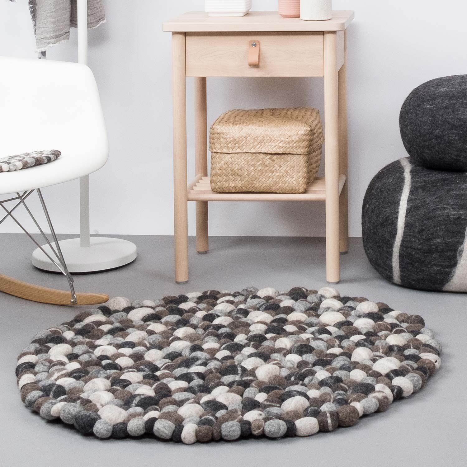 myfelt hardy filzkugelteppich rund 52008