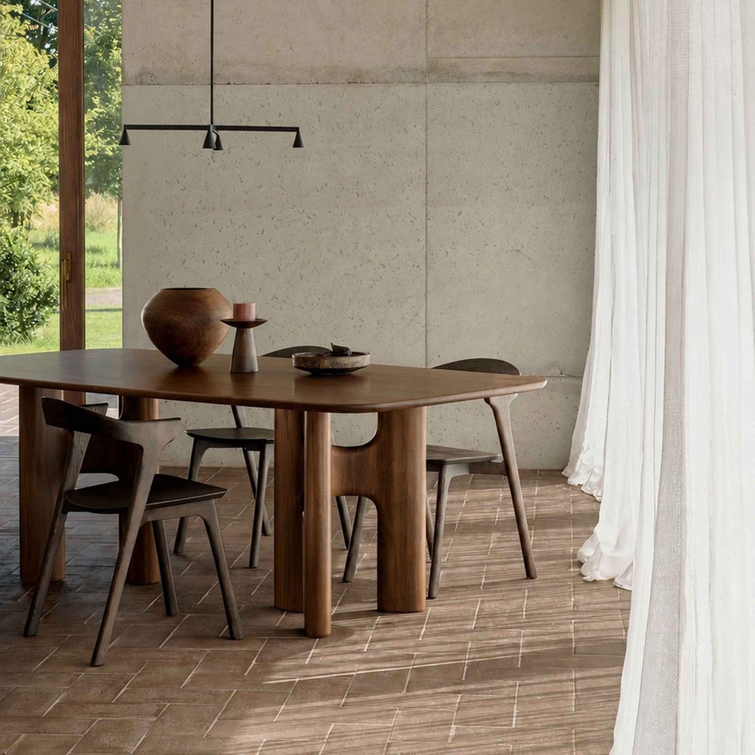 Ethnicraft - Flow Tisch 200 x 110 cm mahagoni rosébraun